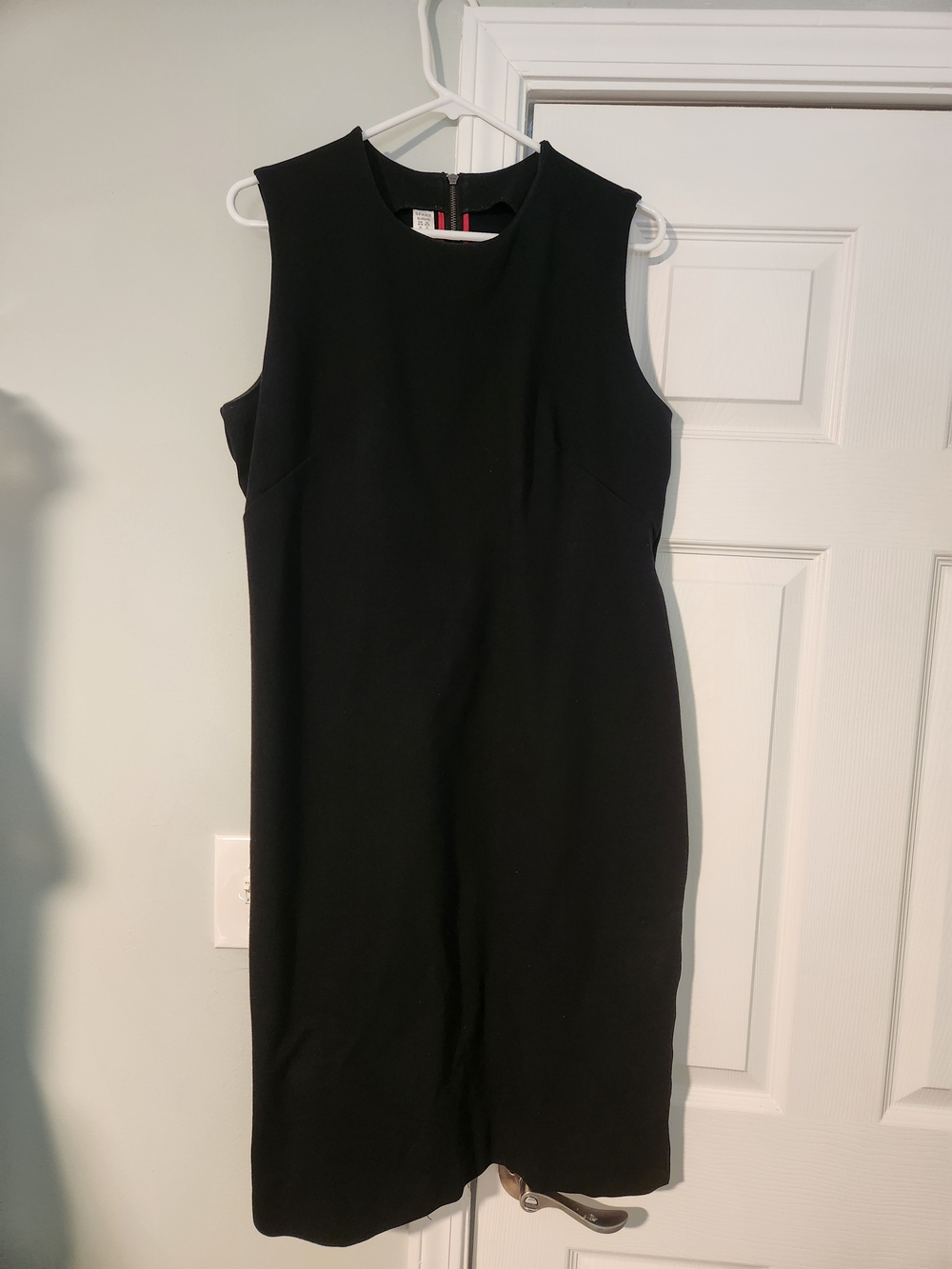 SPANX Black Sleeveless Midi Sheath Dress Ponte Knit